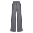 thumbnail image 5 of Fesfesfes Women's Trendy Trousers Comfy Elastic Drawstring Waist Solid Color Full-Length Pants Lightweight Casual Style for Daily Wearing(Dark Gray#2,L), 5 of 5