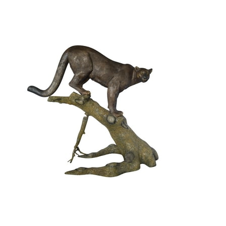 Mountain Lion Bronze Statue -  Size: 73"L x 41"W x 65"H.