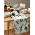 thumbnail image 6 of White Floral Table Runner 108 Inches, Botanical Magnolia Flower Leaves Butterfly Bed Runner Dresser Scarves Tabletop for Indoor Outdoor Parties/Ceremony/Banquet, 13"x 108", 6 of 8