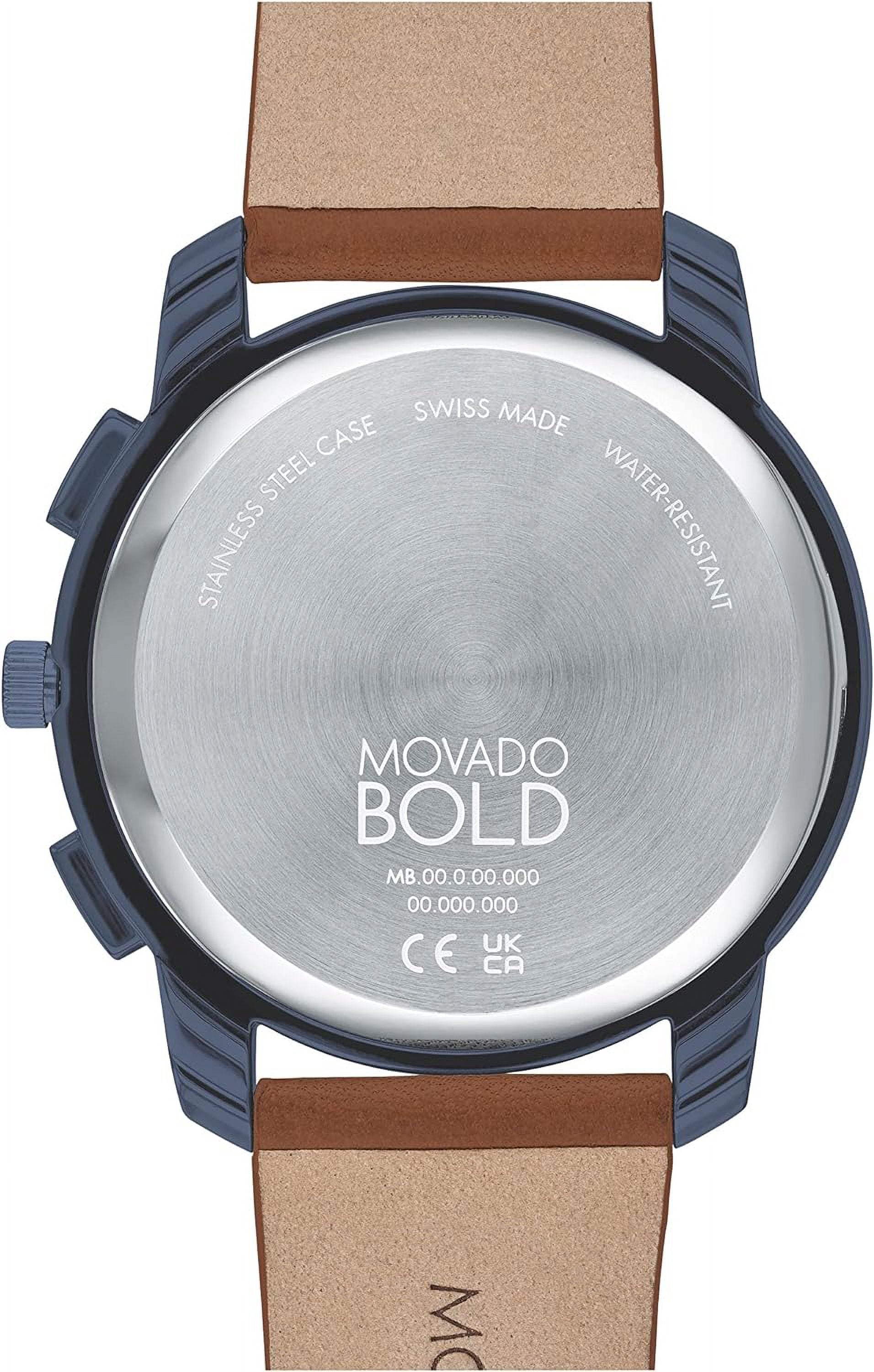 Movado Bold Thin Men's Watch, Quartz Movement, Blue Dial