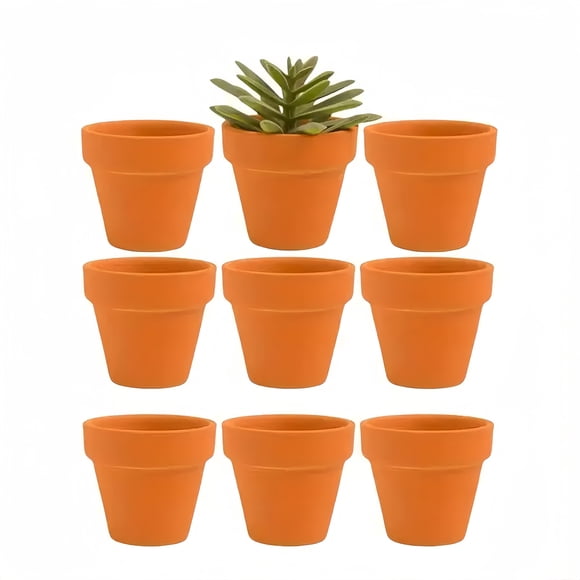9 Pcs Classic Pots Succulents en Terre Cuite - Pots Ronds en Céramique avec Trous de Drainage, Finition Polie pour Plantes d'Intérieur et d'Extérieur, Cactus et Artisanat, Pots de Plantes de Drainage / Classic Pot en Terre Cuite