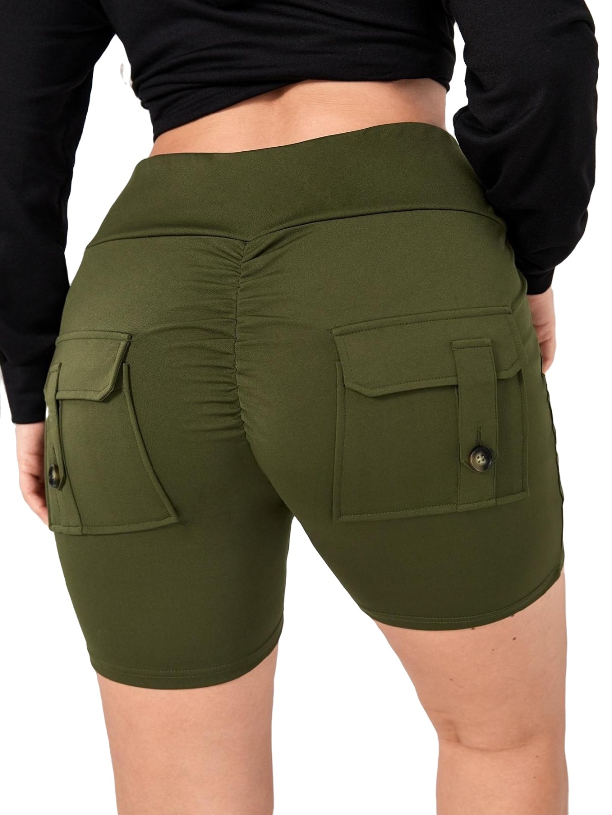 Plus Size Legging Shorts With Pockets
