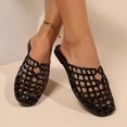 thumbnail image 5 of Domuza Mesh jelly sandals Sandals for Women Clear Beach Sandals Jelly Shoes Closed Toe Slides Comfort Walking Shoes Non-Slip Black 8（EU-40）, 5 of 9