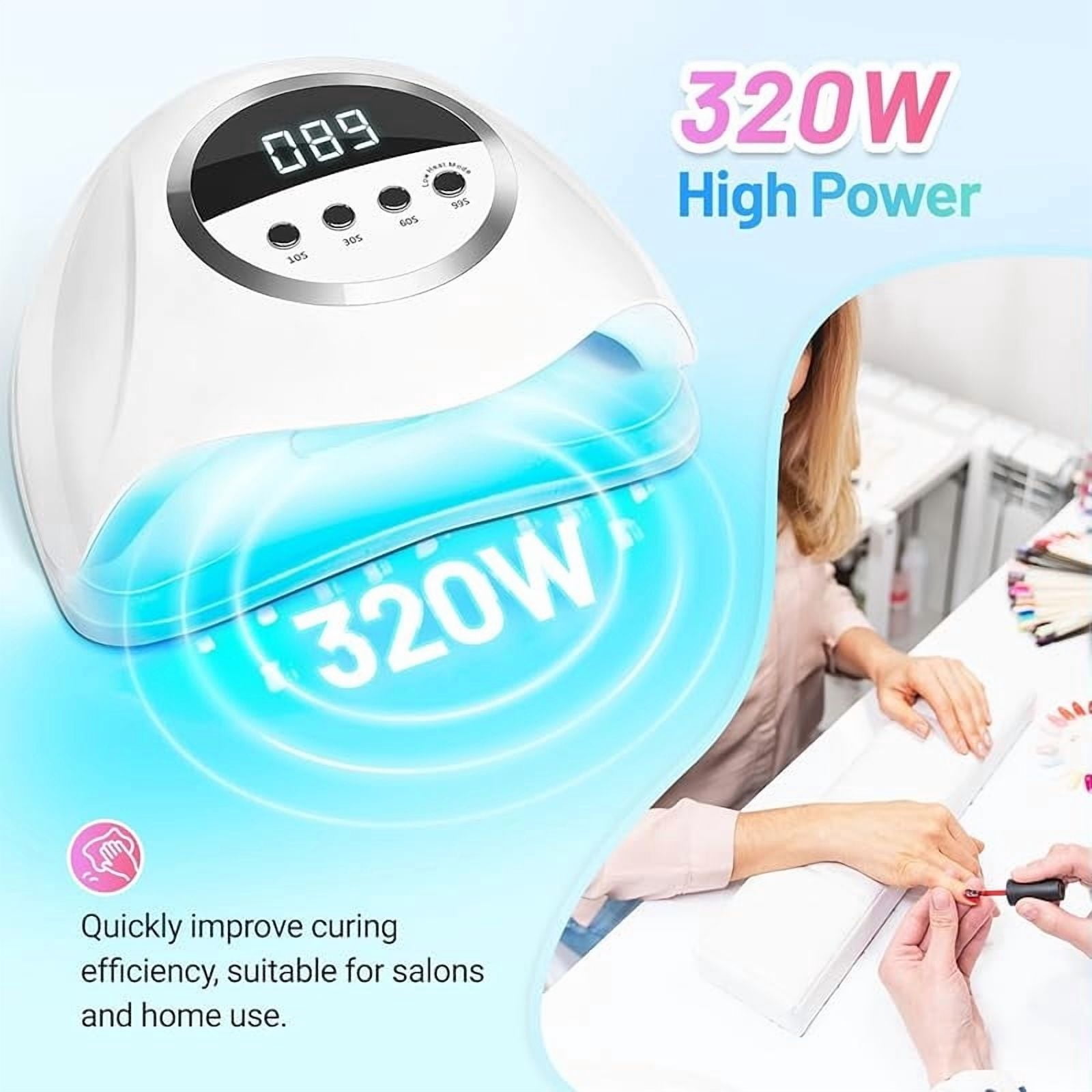 U V LED Nail Lamp 320W, Nail Dryer for Gel Polish, Gel Nail Lamp with 72 Light Beads, Led Nail Light for Nails with Automatic Sensor & 4 Timers