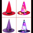 thumbnail image 4 of Pink Sombrero de bruja de Halloween sombreros brillantes para accesorios de fiesta de disfraces de Halloween, 4 of 5