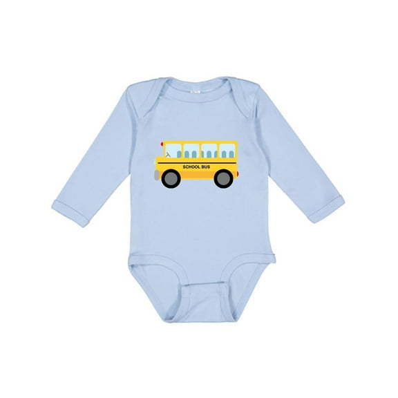 Inktastic School Bus Boys or Girls Long Sleeve Baby Bodysuit