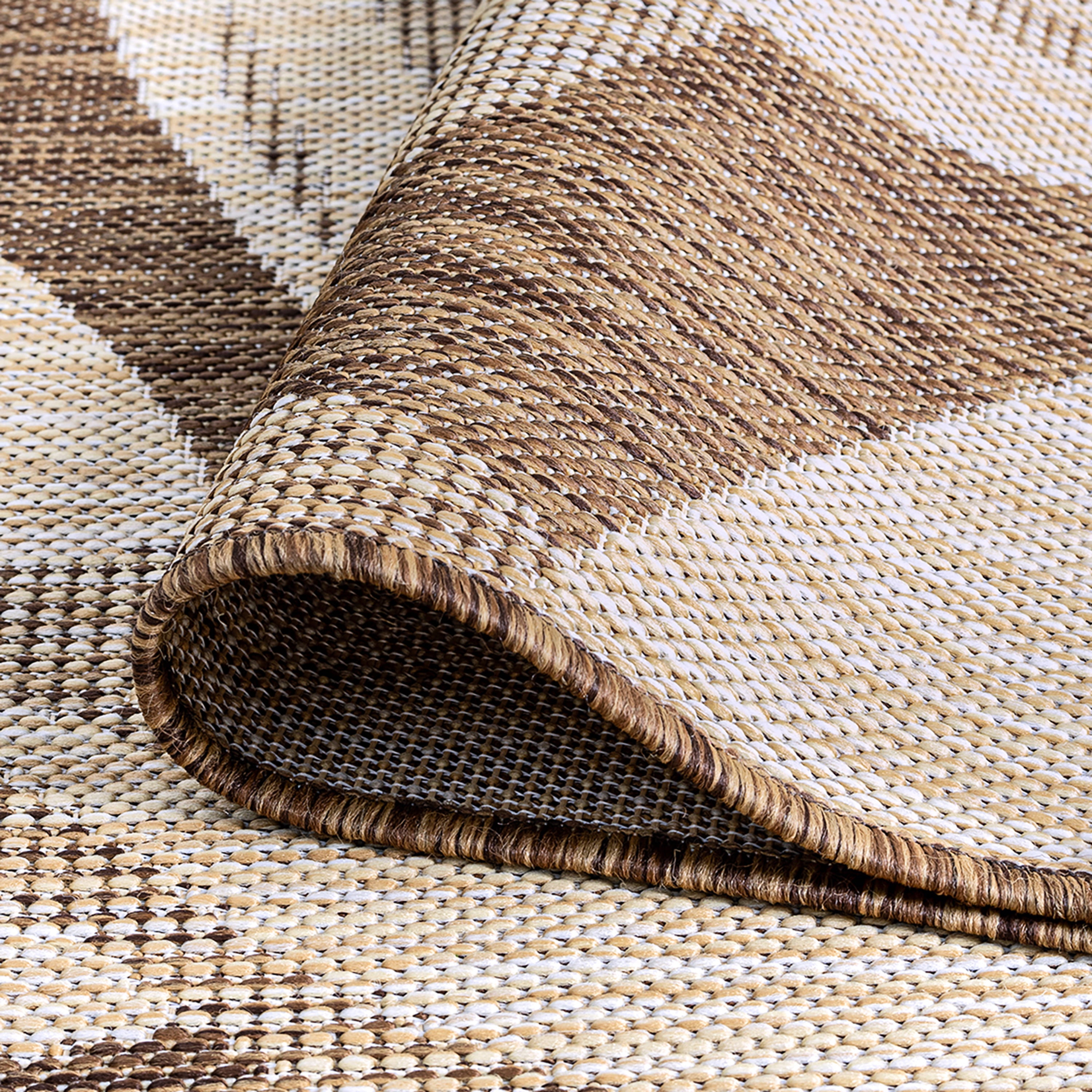 2x3 Water Resistant, Small Indoor Outdoor Rugs for Patios, Front Door Entry, Entryway, Deck, Porch, Balcony | Outside Area Rug for Patio | Brown, Floral | Size: 2' x 3'