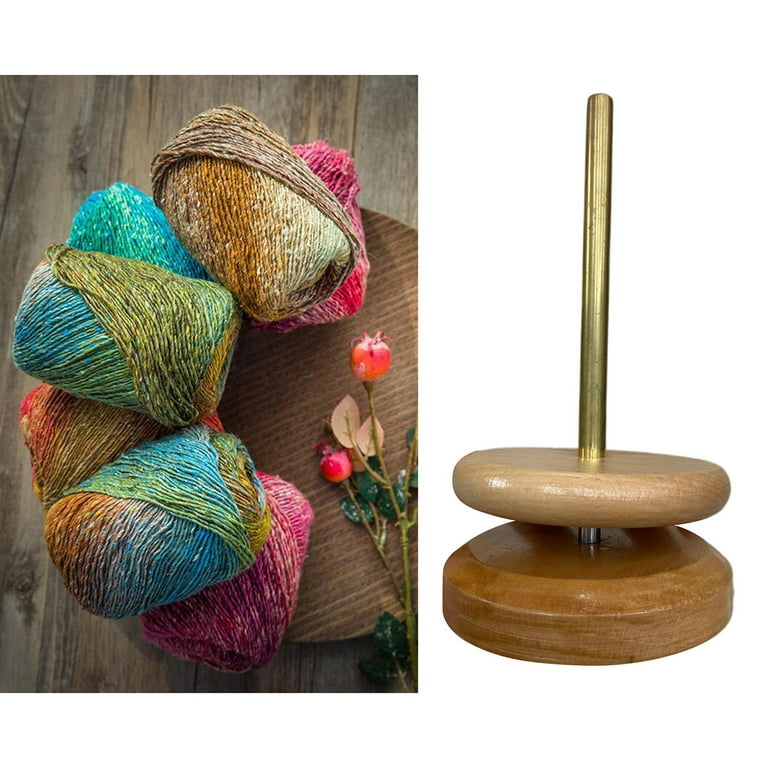 Yarn Ball Holder Wood Thread Yarn Spindle for Knit Skein Cord