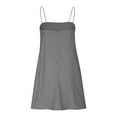 thumbnail image 4 of QUINDOS Womens Dresses 2025 Beach Sleeveless Square Neck Sundress Sun Dresses Summer Solid Color Cotton Linen Tank Short Mini Womens Dresses, 4 of 6