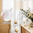 thumbnail image 2 of No Hook Shower Curtain with Built-in Rings - Farmhouse Floral Washable Waterproof Fabric Bathroom Curtains for Hotel,Rentals, Stall 48 X 72 Inch , Relax Unwind Sign Daisy Wood Ivory White, 2 of 9