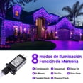 thumbnail image 4 of Cascada de Luces Navideñas 10M 400 LEDs, Series de Luces Navideñas 8 Modos, Temporizador y IP44 Impermeable Luz Cascada Exterior Navidad para Decoración, Balcone, Jardin/Fiesta, Azul y Morado, 4 of 8