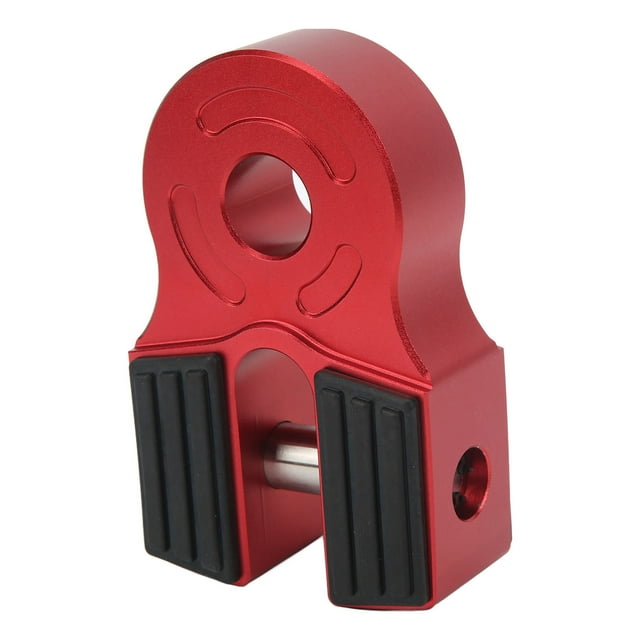 Flat Towing Hook Mount, Universal Aluminum Alloy Winch Shackle Mount Rubber Guard For Pickup For UTV Red