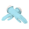 Casabella Waterblock Premium Latex Gloves With Tapered Fit & Double Cuff, Size Medium - 2 Pairs - Aqua Blue
