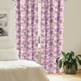 thumbnail image 2 of Ambesonne Floral Curtains, Butterfly Cartoon Style, Pair of 28"x63", Pale Pink Lavender, 2 of 5