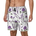 thumbnail image 2 of Balery Lavender Flowers Mens Swim Trunks Swim Shorts for Men Quick Dry Inseam Beach Shorts with Compression Liner Pocket-Small, 2 of 9