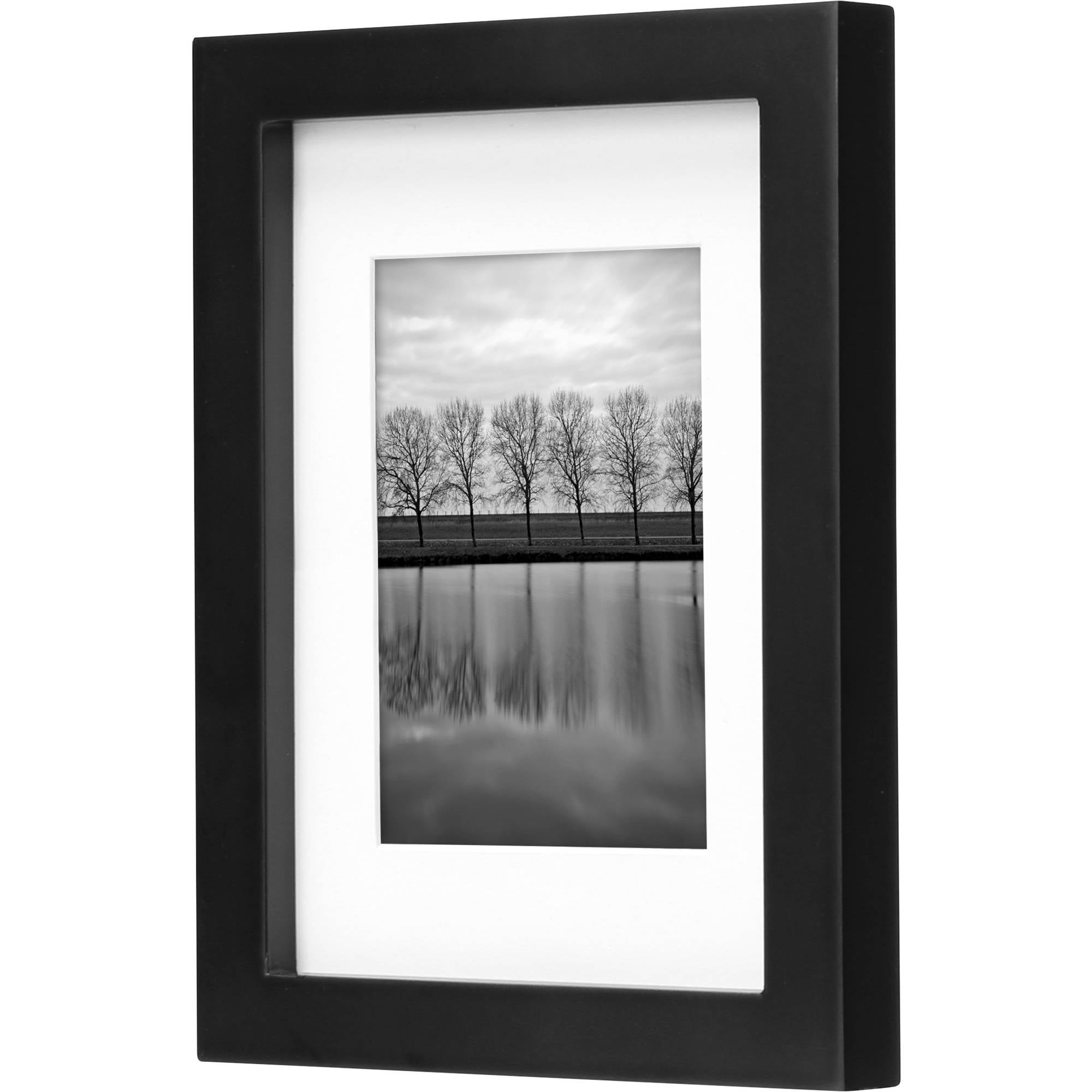 Better Homes & Gardens Gallery Picture Frame, 5 x 7 Matted for 3.5 x 5, Black, Set of 2