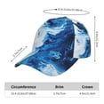 thumbnail image 2 of Gukieu Blue White Fluid Art Prin Baseball Cap, Adjustable Sweat-wicking Daily,Travel, Sports Cap, Unisex, 2 of 6