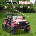 thumbnail image 5 of 24V Kids Ride on Truck Car, Battery Powered Ride on Car with Remote Control, Electric Vehicle Car for Boys Girls Aged 3-6, Ride on Toy w/Bluetooth, Lights, 4 Wheelers, Gift for Kids Tollder, Pink, 5 of 10