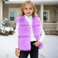 thumbnail image 2 of Staki Fleece Vest Toddler Baby Girls Cotton Warm Vest Sleeveless Winter Coats for Kids Padded Waistcoat Outwear(Purple,9-10 Years), 2 of 4
