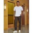 thumbnail image 2 of COOFANDY Men's Casual Pants Drawstring Elastic Waist Chino Pants Straight Leg Slacks Cotton Twill Trousers with Pockets, 2 of 6