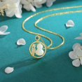 thumbnail image 5 of 14K Gold Real Natural Jade Gourd Necklace, Vintage Hollow Blessing Pendant, Delicate Jade Jewelry Gift for Mother's Happiness, 5 of 5