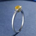 thumbnail image 6 of 5*5mm Yellow Topaz AAA CZ Band 925 Silver Women's Engagement Tail Ring Size 5-10, 6 of 6