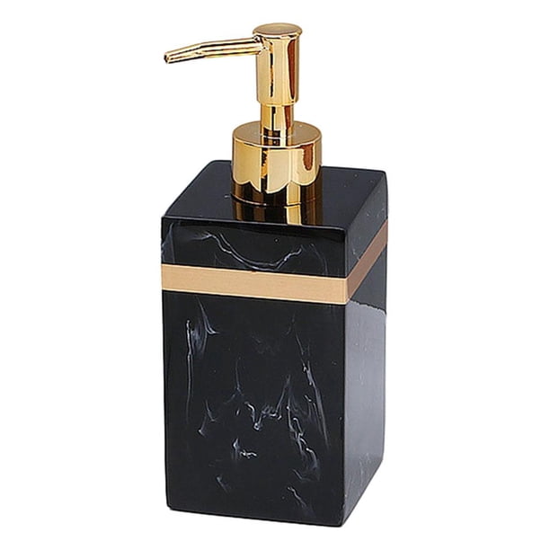 Dispensador de jabón de resina rellenable, reutilizable, manual, vacío, para lavado de manos líquido Black-500ml