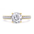 thumbnail image 2 of 1 2/3 Ct Round Cut Lab Created Moissanite Diamond Solitaire Engagement Wedding Ring In 14K Yellow Gold Plated Sterling Silver(G-H Color,1.66 Cttw)-6.5, 2 of 8
