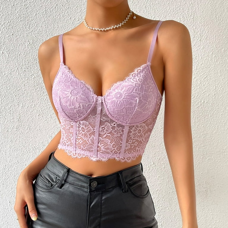 Buy Crop Tops Women Summer Corset Tank Top For GIrls Sexy Spaghetti Strap  With Lace Clothes Stretch Cami at affordable prices — free shipping, real  reviews with photos — Joom