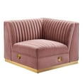 thumbnail image 2 of Modway Sanguine Velvet and Stainless Steel Right Corner Chair in Dusty Rose, 2 of 3