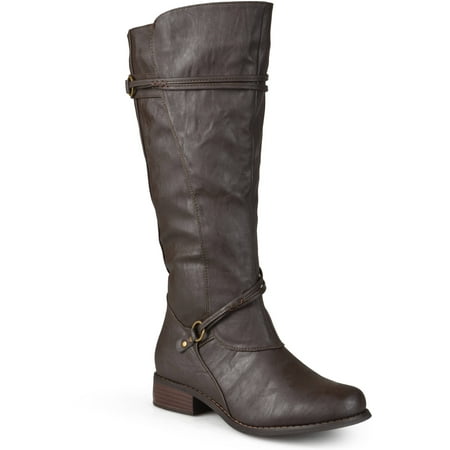 Brinley Co. Women Buckle Accent Wide Calf Boots - Walmart.com