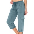 thumbnail image 5 of Mohiass Women's Cargo Capris Hiking Lightweight Quick Dry Summer Outdoor Casual Travel Pants with Pockets Blue S, 5 of 7