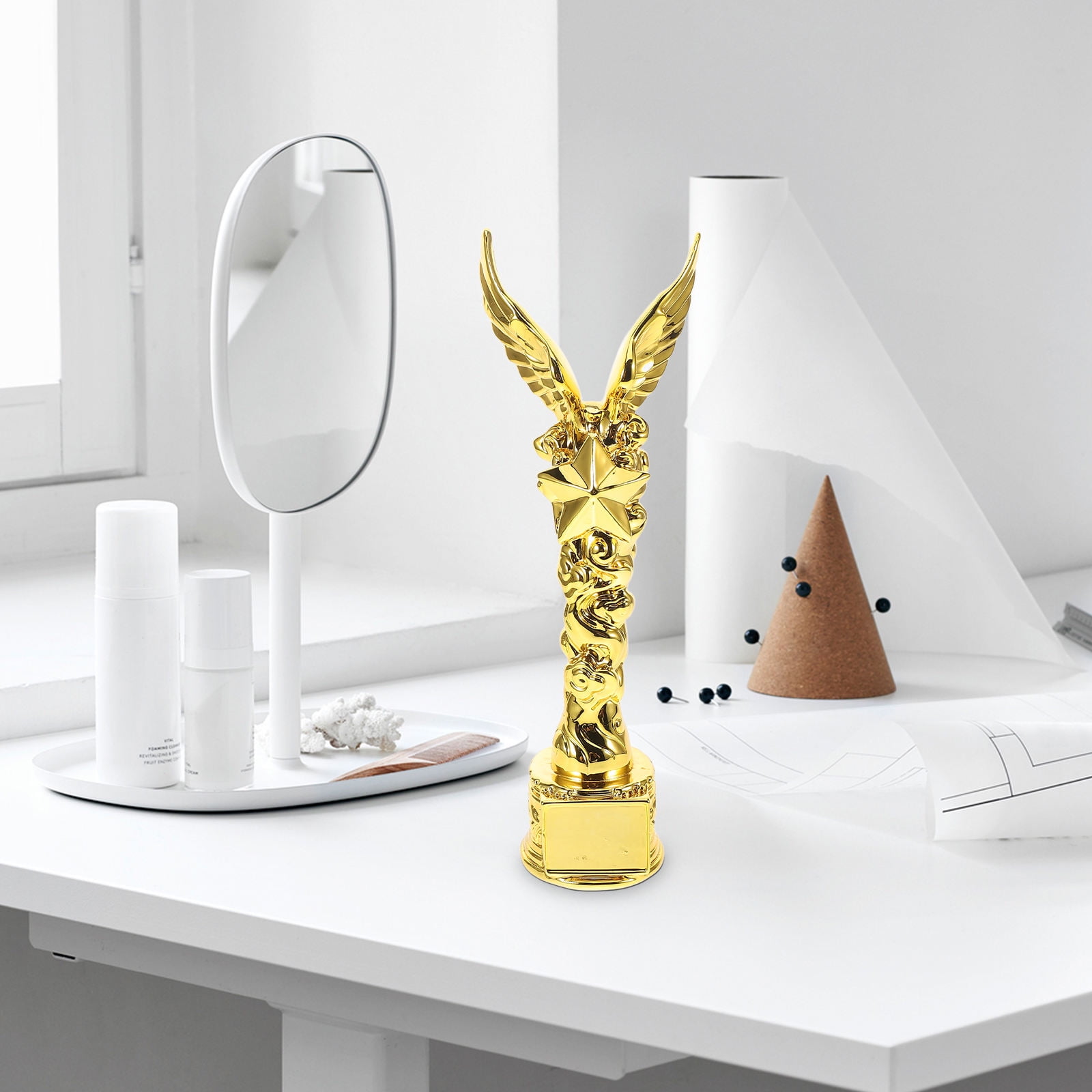 ELAYARD Golden Resin Employee Award Trophy with Design and Elegant Finish for Home or Office Recognition