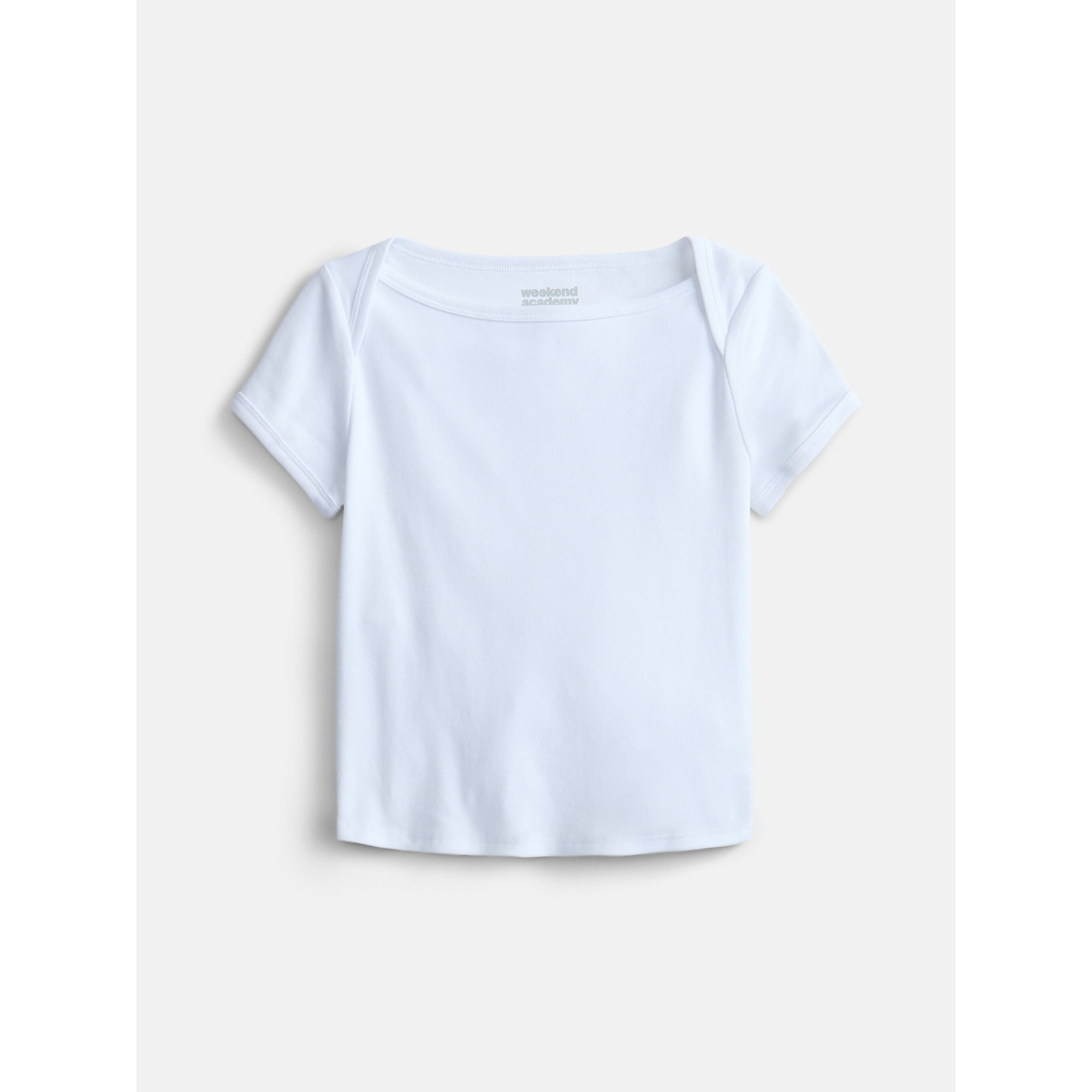 Weekend Academy Girls Boat Neck Tee with Short Sleeves, Sizes 4-18