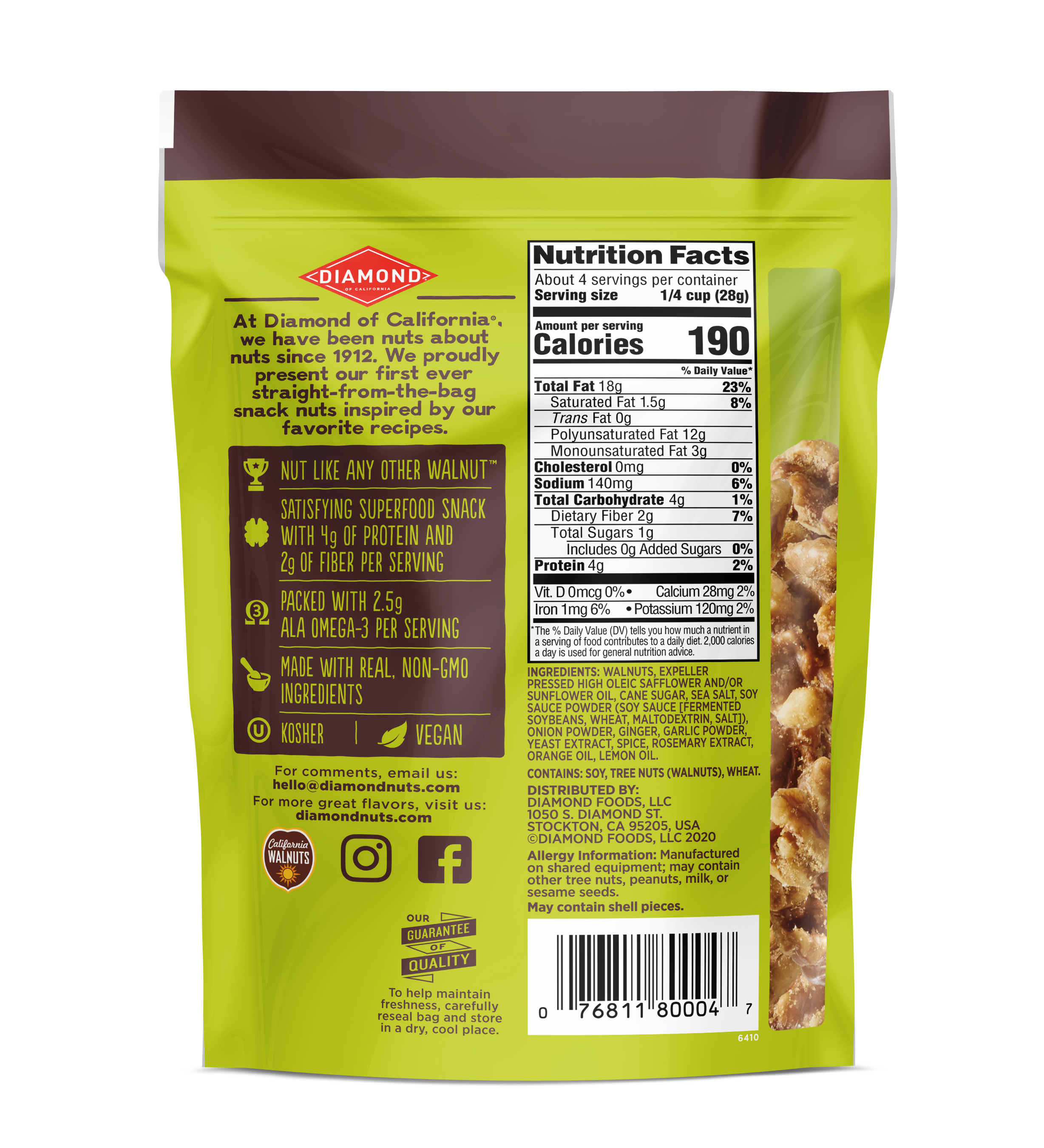 Diamond of California Teriyaki & Wasabi Snack Walnuts 4oz