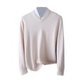 thumbnail image 4 of YMNXA Mens Sweaters Long Sleeve V Neck Solid Color Knitted Fashion Comfortable Top For Casual Daily Wear Beige L, 4 of 4