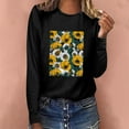 thumbnail image 2 of Pompotops T-shirt Décontracté Imprimé pour Femmes Col Rond Manches Longues Blouse, 2 of 7