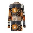 thumbnail image 5 of Cardigan Sweaters For Women Halloween Costume Fashion Casual Party Pumpkin Cardigan Medium Length Front Knit Sweater Top Polyester Spandex Blended Cardigan 1Pc Blue Xl Sweaters For Women, 5 of 5