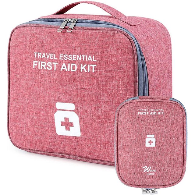 Botiquín de primeros auxilios vacío de 2 piezas, caja médica, bolsa de medicina portátil, bolsa de emergencia médica impermeable, bolsa de medicina de gran capacidad, almacenamiento de medicina