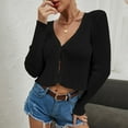thumbnail image 2 of Vedolay Womens Cardigans Lightweight Draped Open Front Cropped Cardigan Long Sleeve Knit Outwear Black,S, 2 of 4