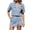 Light Blue, variant on CHUMUD Two Piece Sets for Women Summer Outfits Short Sleeve Crop Denim Jacket Top Button Down Casual Jean Shirt with Pocket Mini Skorts Shorts