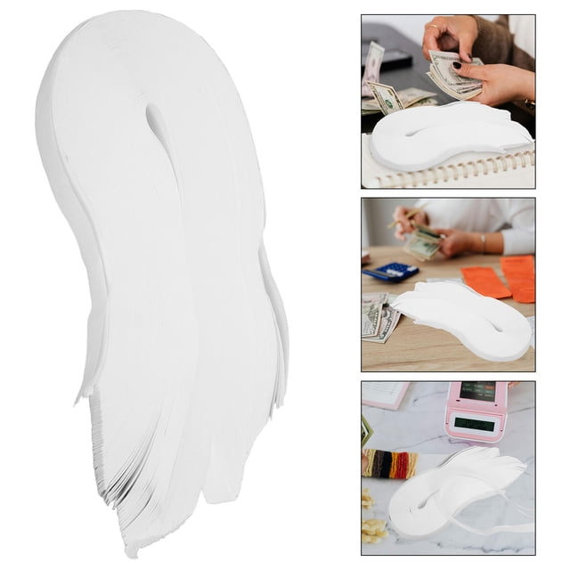 SEWCHICS 400Pcs White Banknote Paper Currency Bands Self Sealing Money Straps for Bank Cash Organizer