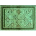 thumbnail image 1 of Ahgly Company Machine Washable Indoor Rectangle Oriental Turquoise Blue Traditional Area Rugs, 5' x 7', 1 of 4