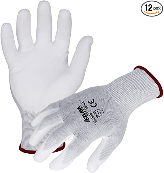 Azusa HPPE Cut Resistant CR Safety Work Glove Polyurethane PU Coated Medium 