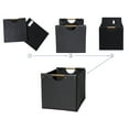 thumbnail image 6 of (2 pack) Better Homes & Gardens Collapsible Woven Cube Storage Bin, Black, 6 of 9