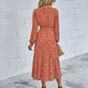 thumbnail image 5 of Moda Casual Vestido con cuello en V Manga larga Mujer Vestido estampado Mujer Vestidos largos Pompotops hdfakjf8179, 5 of 9