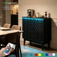 thumbnail image 5 of 31.5“ Black Accent Cabinet, Modern Led Bar Cabinet, 2 Door Sideboard Buffet Cabinet Storage for Living Room, Kitchen Dining Room, 5 of 6
