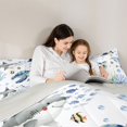 thumbnail image 4 of Manfei Cute Sea Turtle Twin Comforter Sets, Watercolor Ocean Shark Bedding Set, Blue Gray, Gray Reversible, 2-Piece, 1 Comforter and 1 Pillowcase, 4 of 7