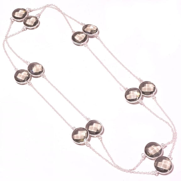 Alexandrite Gemstone Necklace Handmade Antique Design Chain Jewelry 36" CH 4206