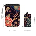 thumbnail image 5 of PhooArto Drawstring Cosmetic Bag, Barrel Shaped Portable Travel Makeup Bags, Peacock and Flowers Pattern Large Capacity Waterproof Multifunctional Bucket Toiletry Bag, 5 of 6